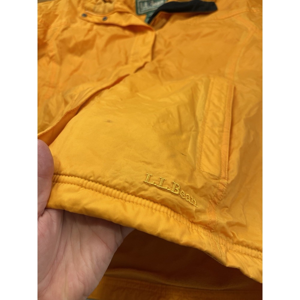 LL Bean Womens Jacket Medium Yellow Gorpcore Hiking Outdoor Fleece Lined Vintage - Picture 6 of 12